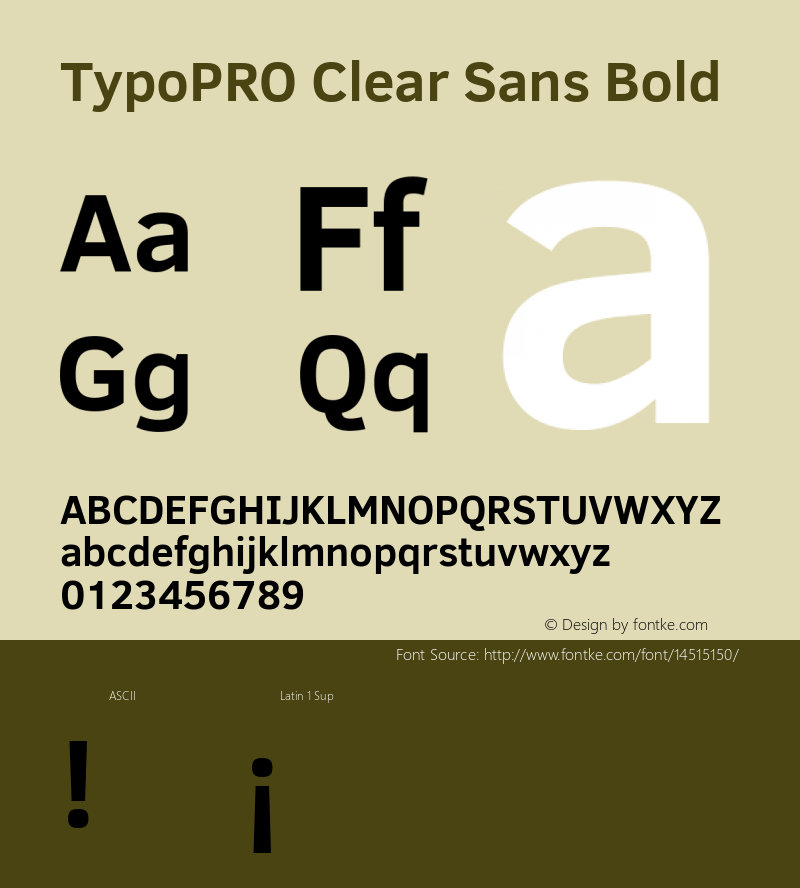 TypoPRO Clear Sans Bold Version 1.00 Font Sample