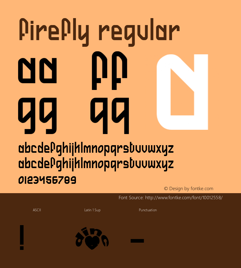 Firefly Regular Macromedia Fontographer 4.1.3 3/8/99 Font Sample