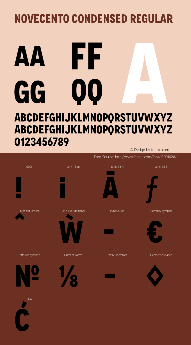 Novecento Condensed Regular Version 1.00 Font Sample