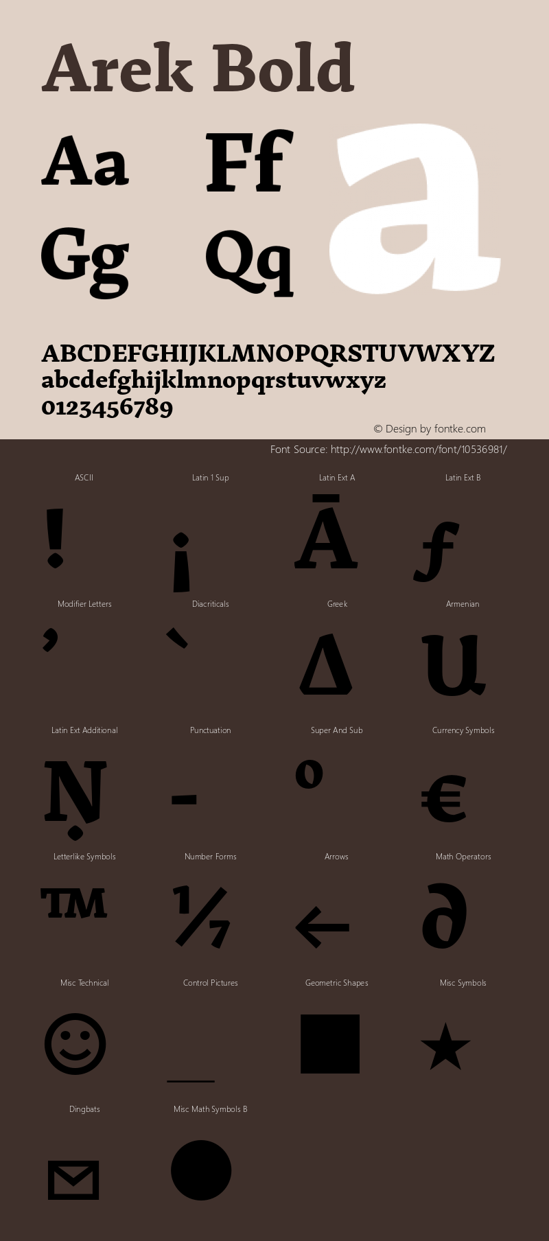 Arek Bold Version 1.200;PS 001.200;hotconv 1.0.70;makeotf.lib2.5.58329 Font Sample