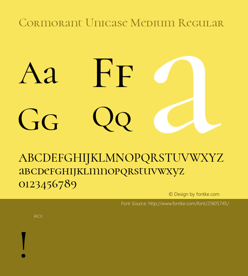 Cormorant Unicase Medium Regular  Font Sample