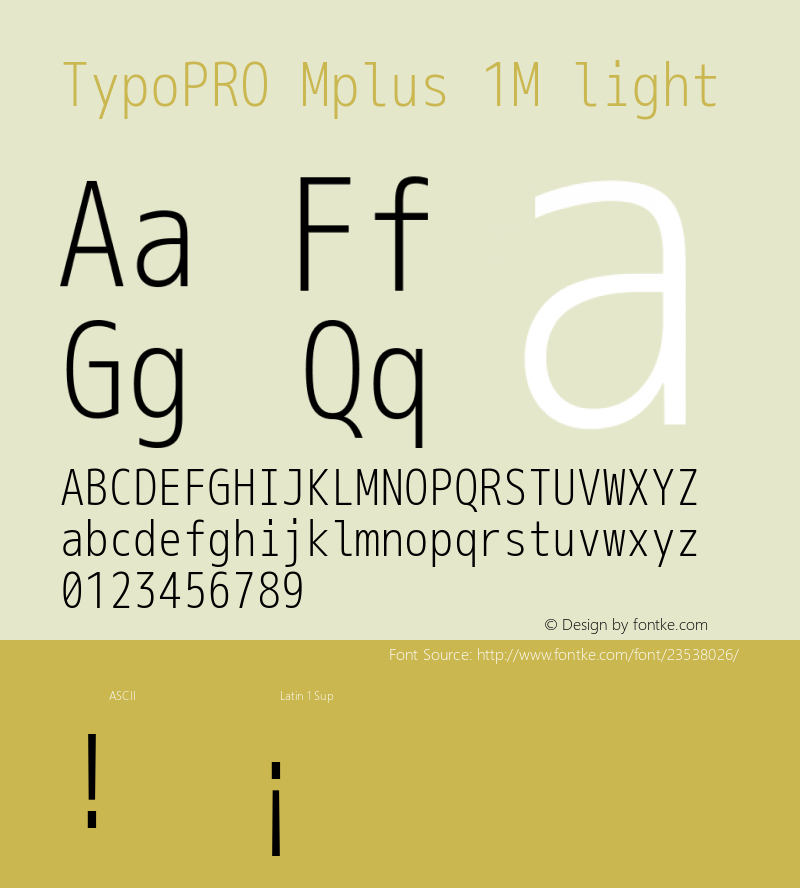 TypoPRO Mplus 1M light  Font Sample