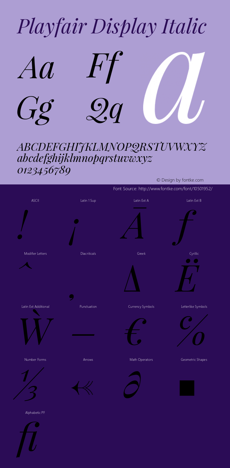 Playfair Display Italic Version 1.002;PS 001.002;hotconv 1.0.70;makeotf.lib2.5.58329 Font Sample