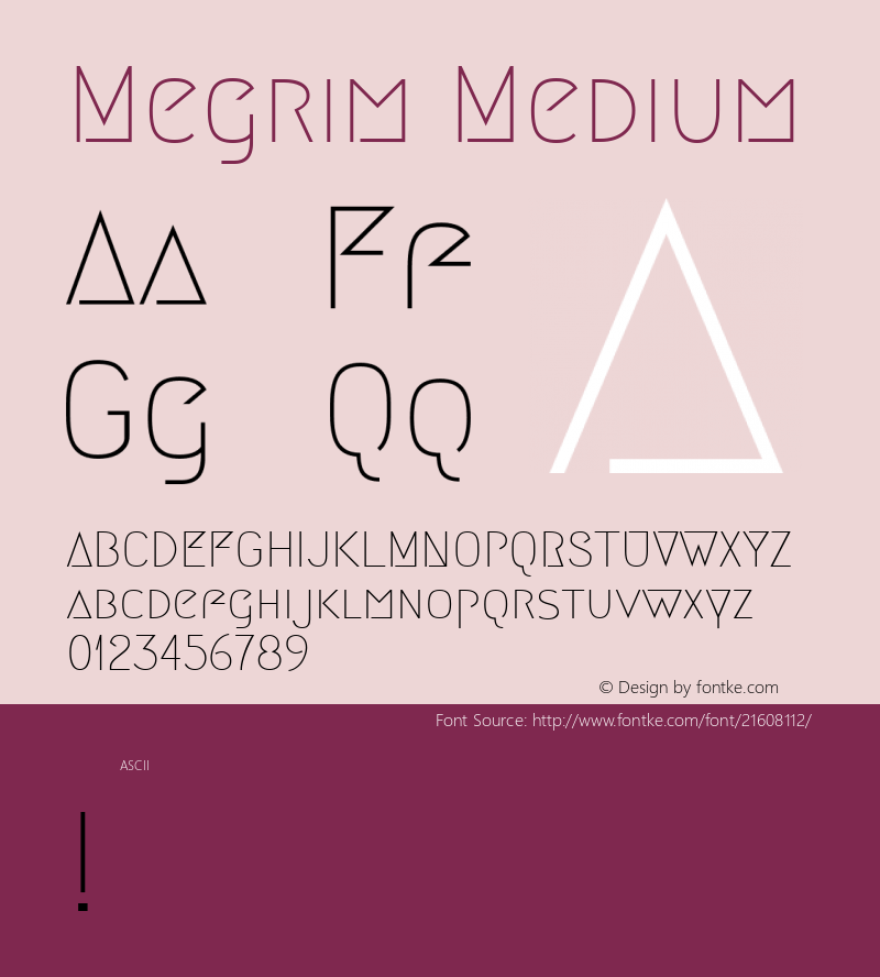Megrim Version 1.0 Font Sample
