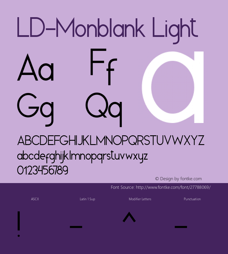 LD-Monblank Light 001.000 Font Sample