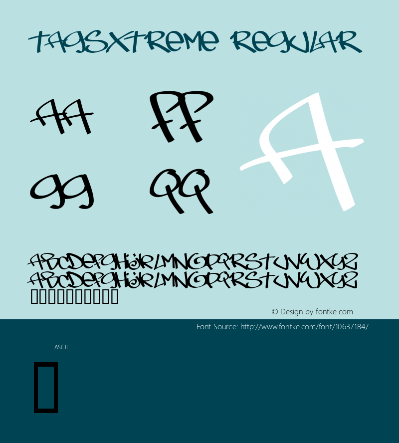 TagsXtreme Regular 2 Font Sample