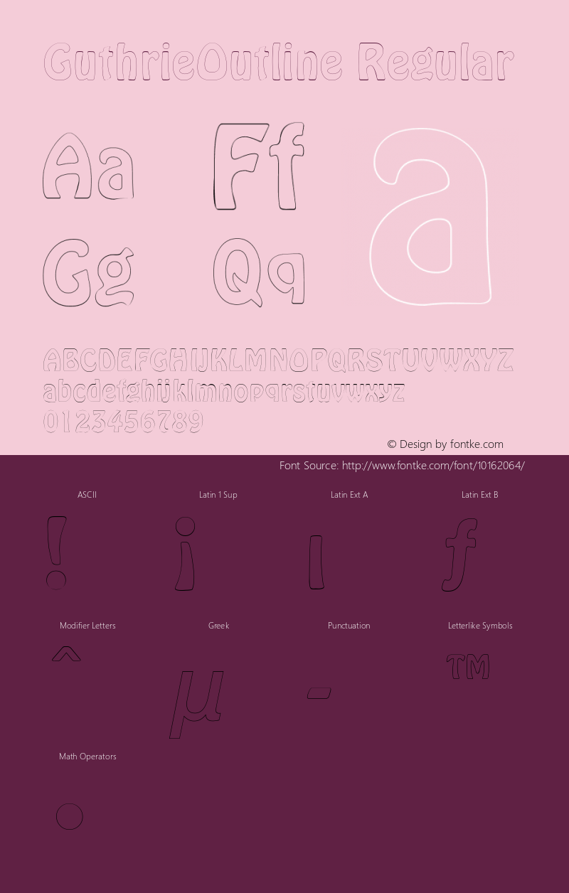 GuthrieOutline Regular Rev. 003.000 Font Sample