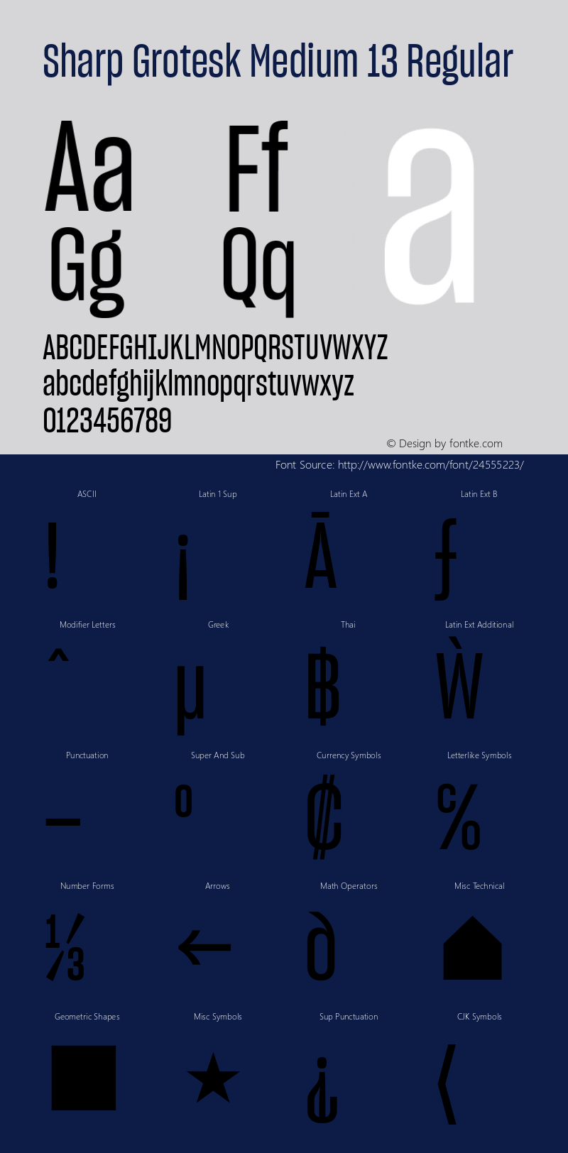 Sharp Grotesk Medium 13 Regular Version 1.001;PS 0.000;hotconv 16.6.51;makeotf.lib2.5.65220 Font Sample