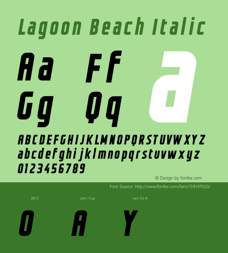 Lagoon Beach Italic Version 1.001;Fontself Maker 3.5.4 Font Sample