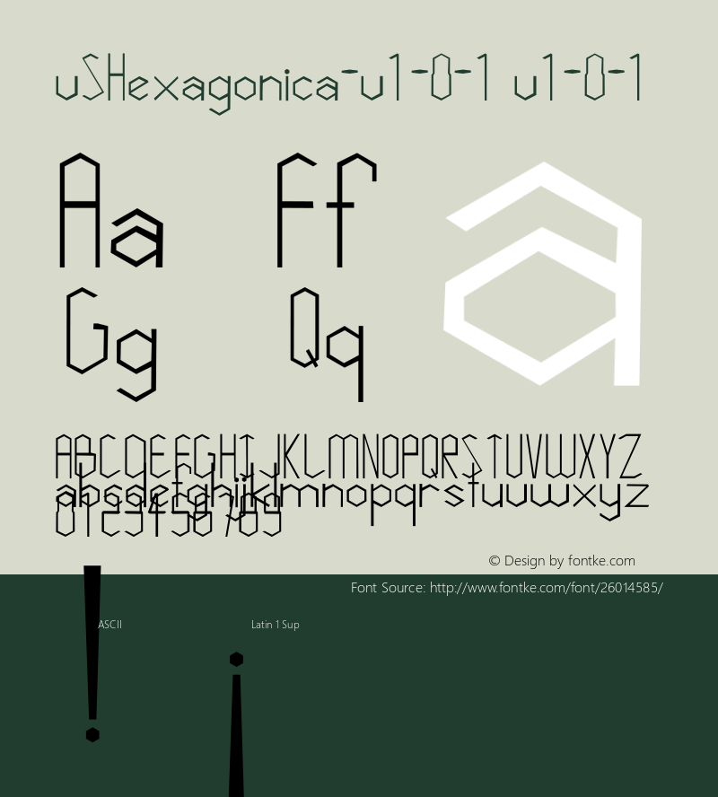 vSHexagonica-v1-0-1 Version 1.0.1 Font Sample