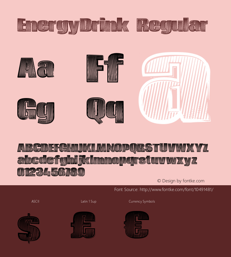 EnergyDrink Regular Version 1.00 June 29, 2013, initial release Font Sample