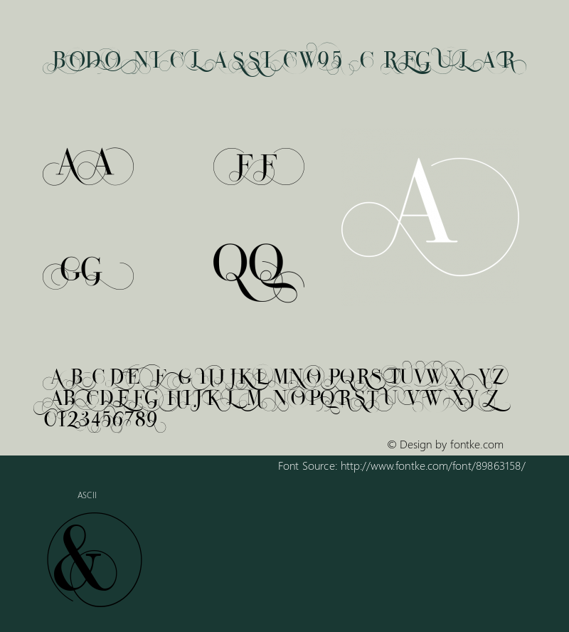 Bodoni Classic W95 C Version 1.00 Font Sample