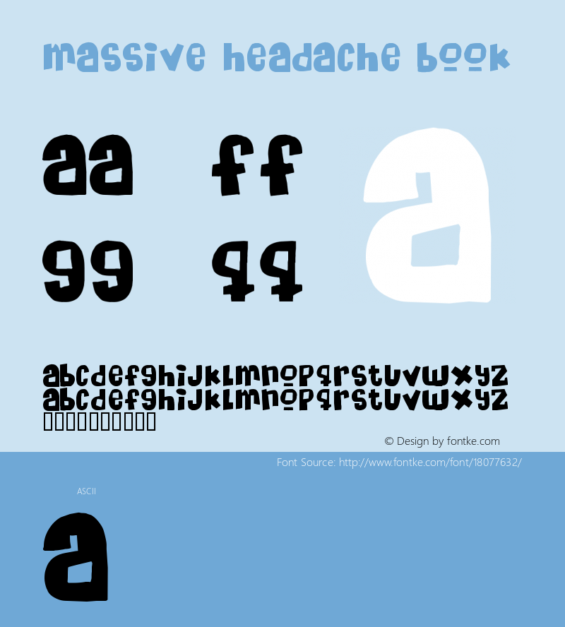 Massive Headache Book Version 2 Font Sample