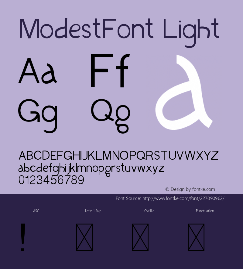 ModestFont Light Version 1.002;Fontself Maker 3.0.1图片样张