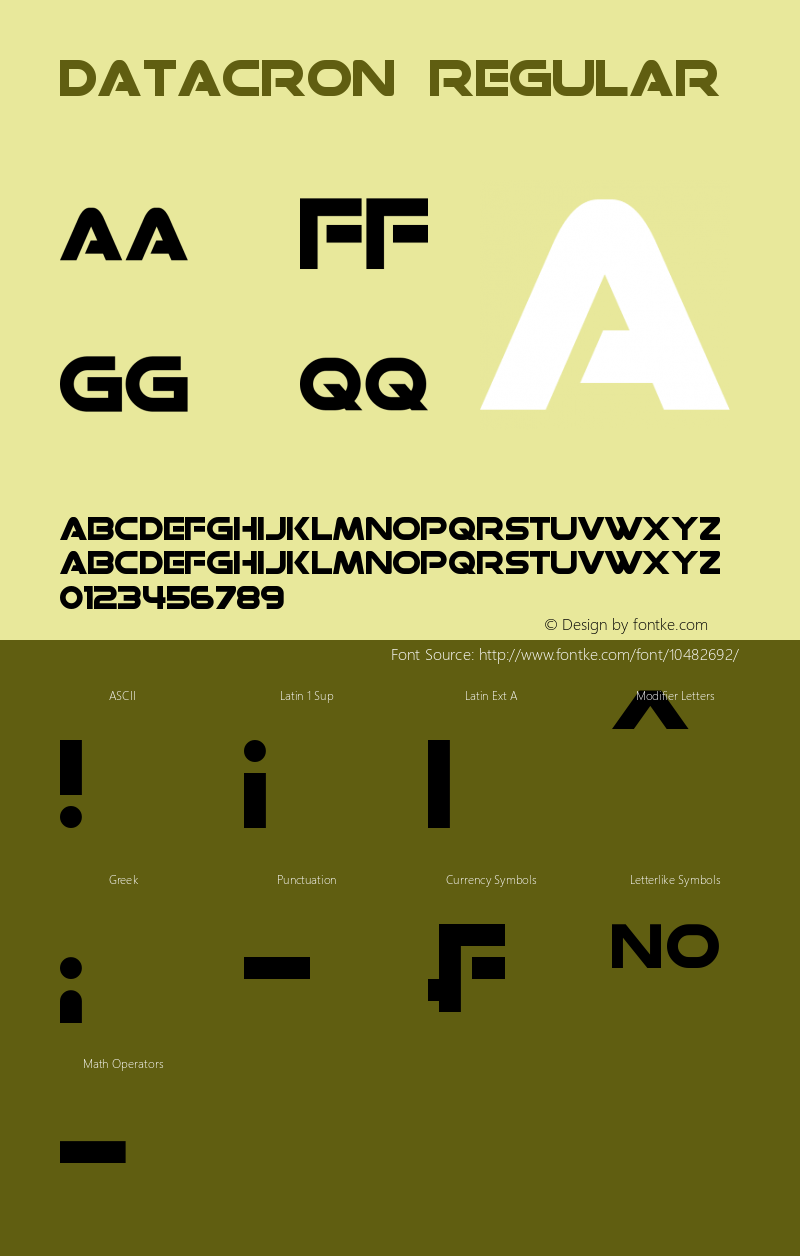 Datacron Regular Version 1.10 April 20, 2013 Font Sample