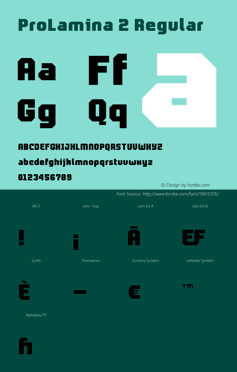 ProLamina 2 Regular Version 1.0 Font Sample