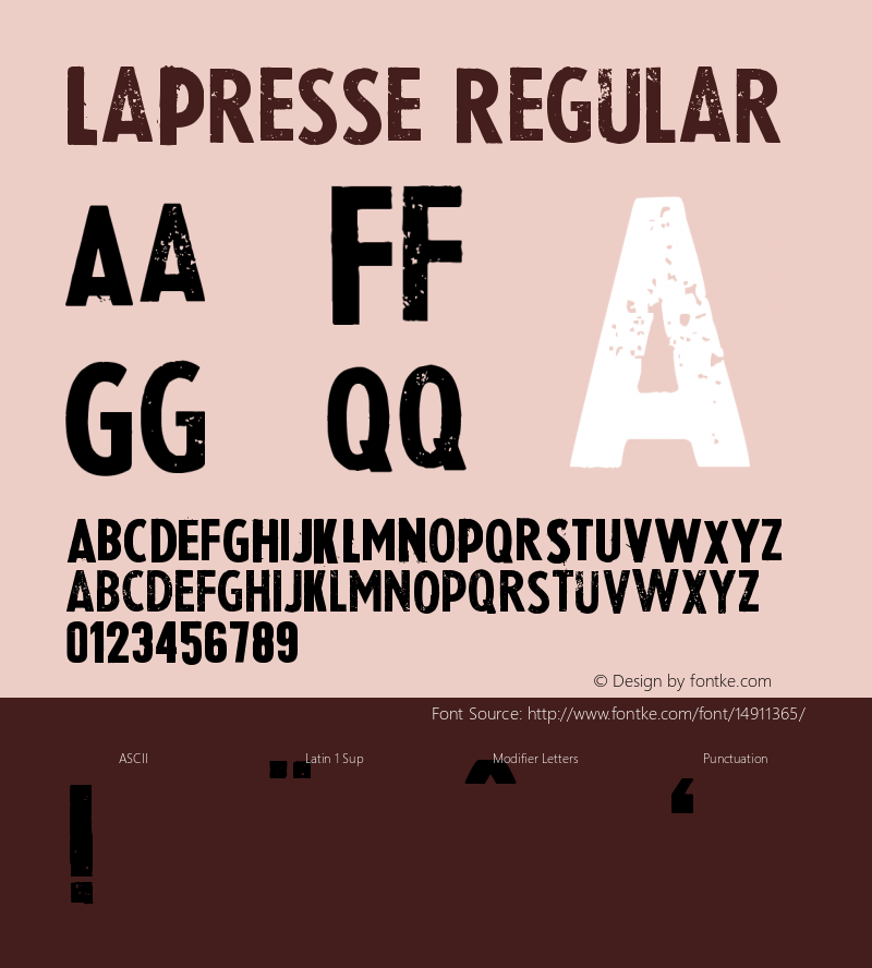 LaPresse Regular Version 1.00 July 25, 2010, initial release Font Sample