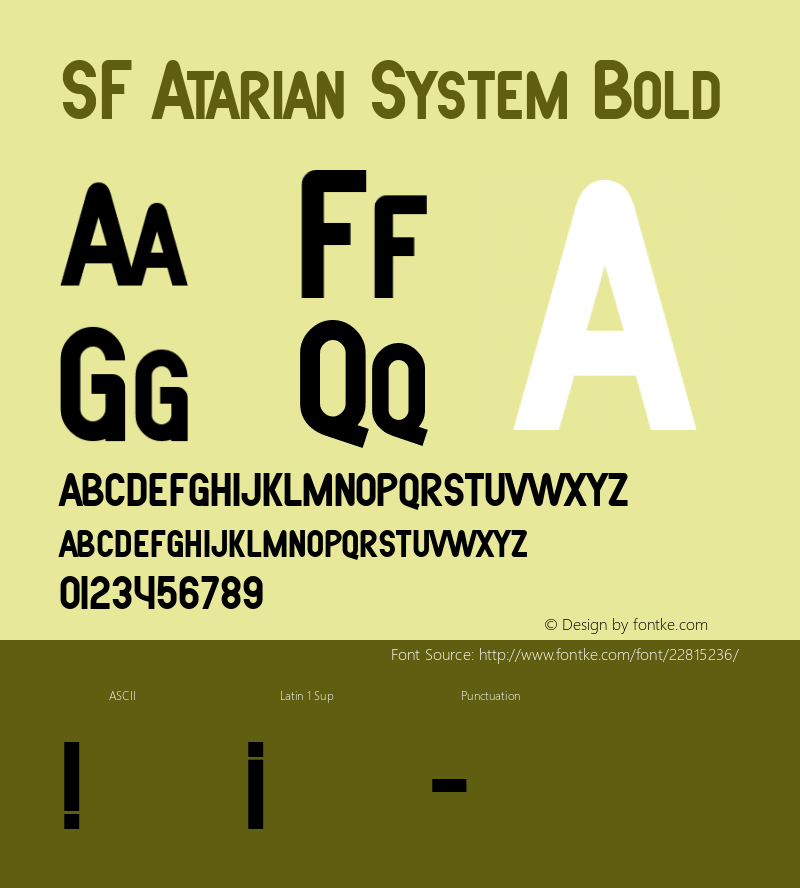SF Atarian System Bold 1.0 Font Sample