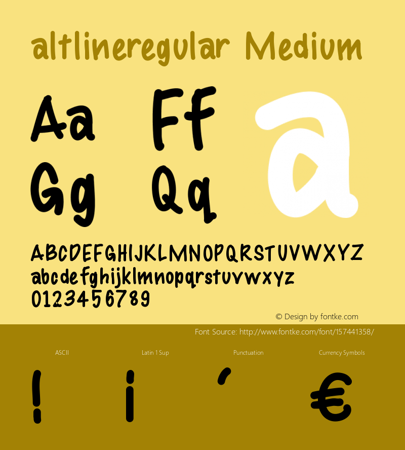 altlineregular Version 001.000 Font Sample