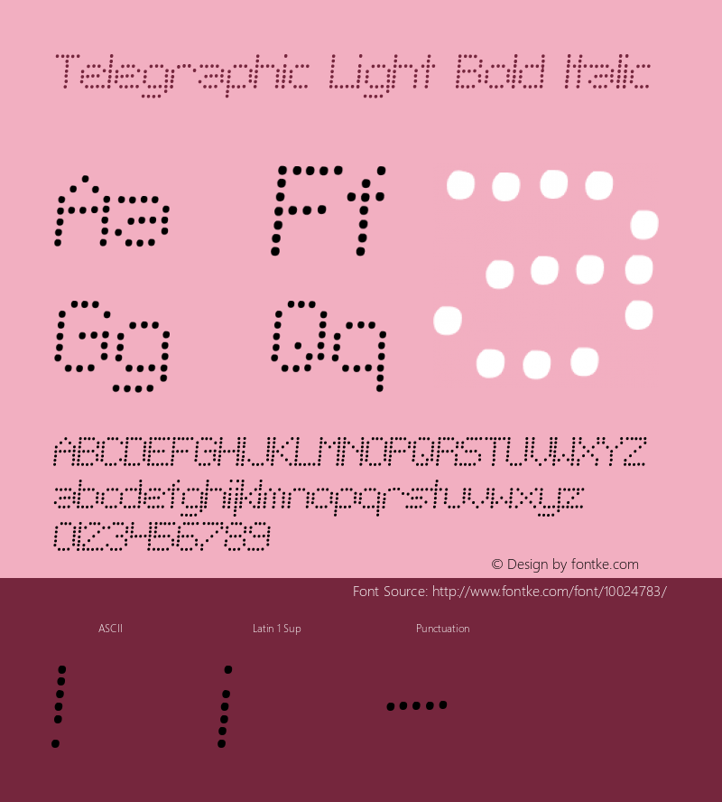 Telegraphic Light Bold Italic 1.0 Font Sample