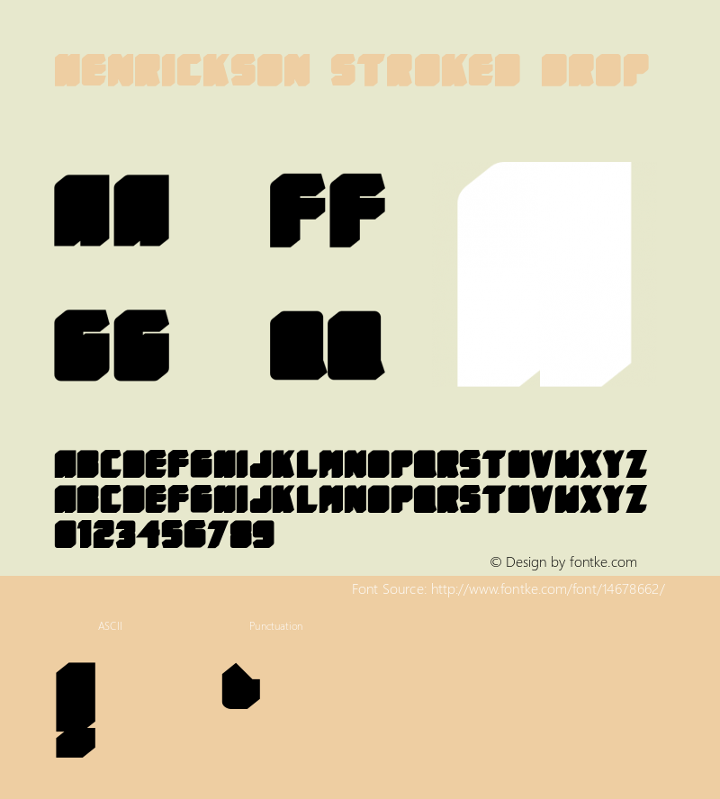 Henrickson Stroked Drop Version 1.000 Font Sample