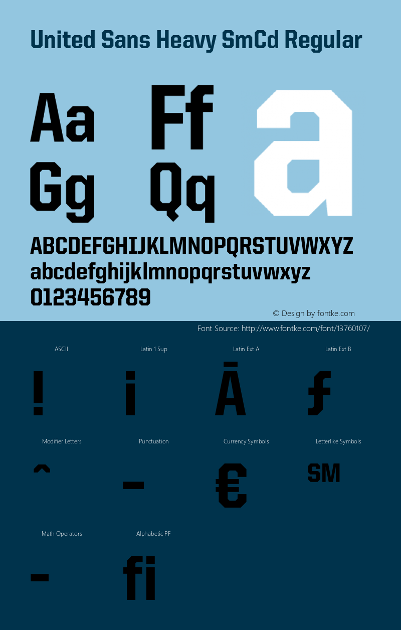 United Sans Heavy SmCd Regular Version 001.002 Font Sample