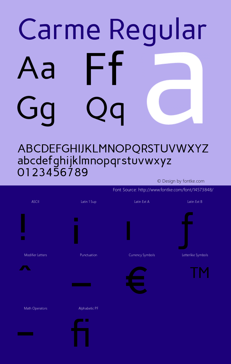 Carme Regular 1.000 Font Sample