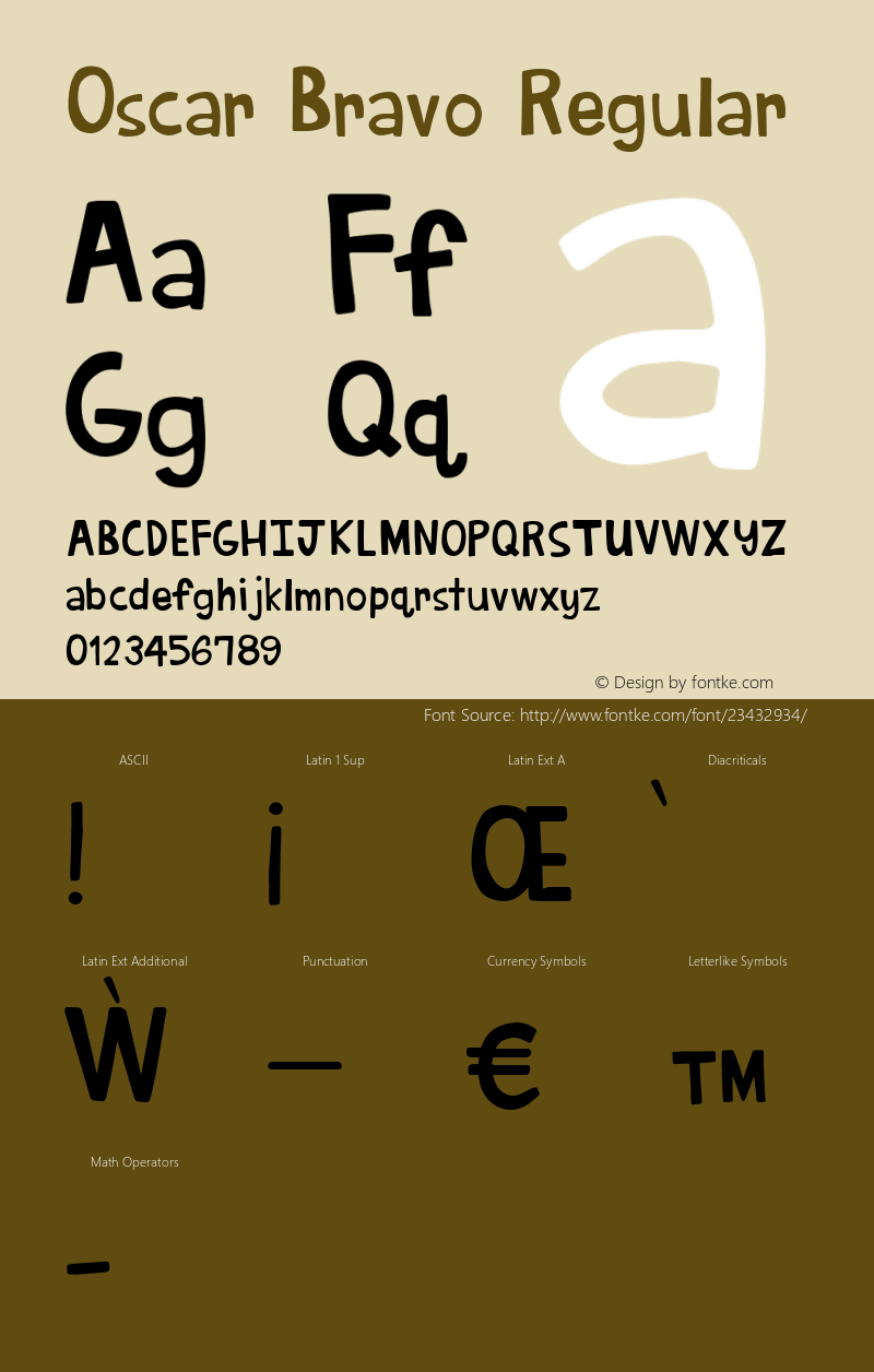 Oscar Bravo Regular Version 1.000 Font Sample