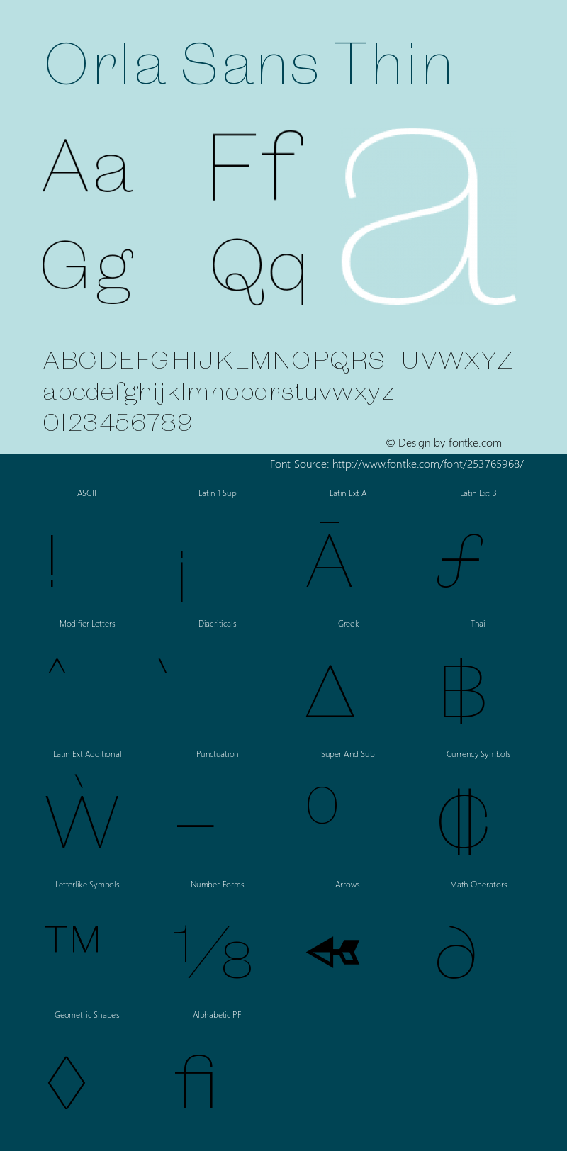 Orla Sans Thin Version 1.000;hotconv 1.0.109;makeotfexe 2.5.65596图片样张