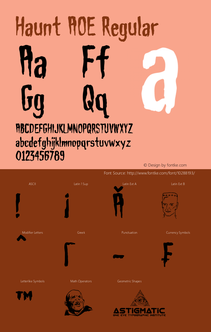 Haunt AOE Regular Macromedia Fontographer 4.1.2 4/21/02 Font Sample