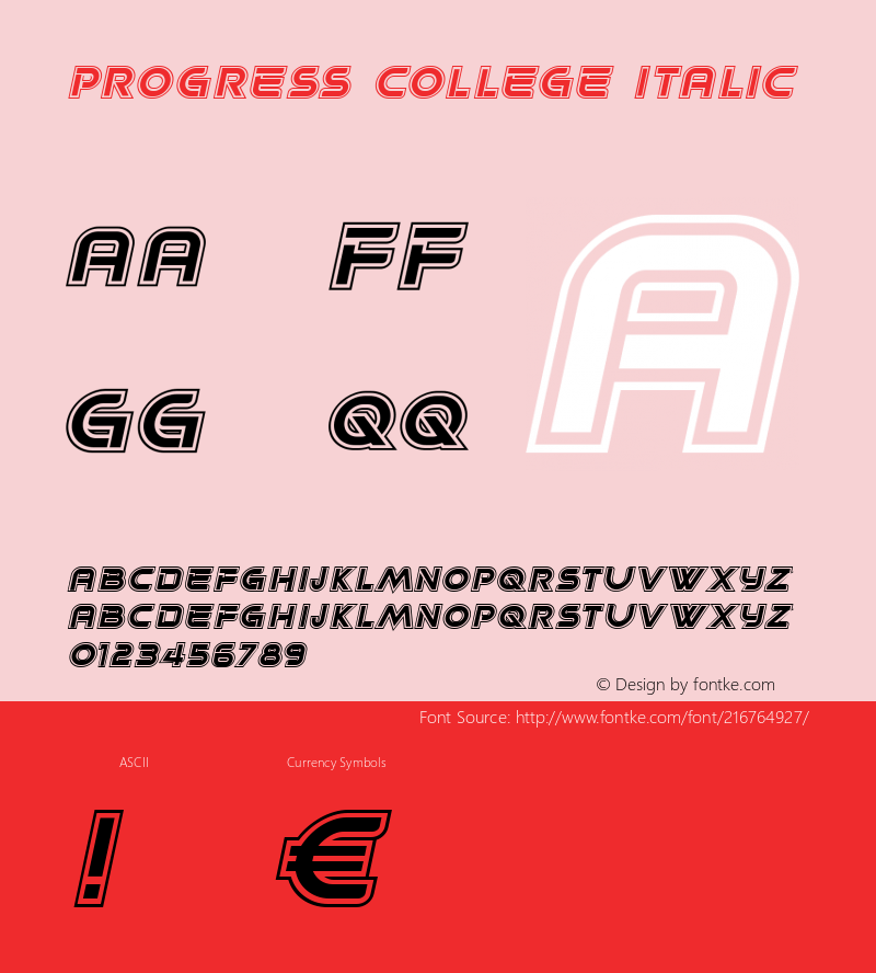 Progress College Italic Version 1.000图片样张