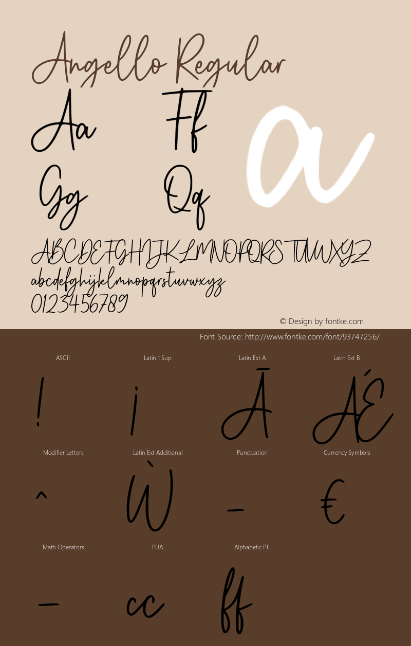 Angello Version 1.00;October 22, 2020;FontCreator 12.0.0.2567 64-bit Font Sample