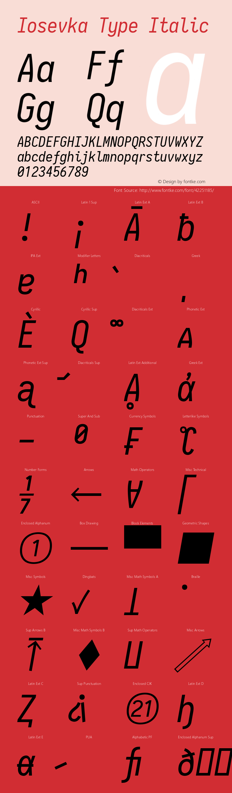 Iosevka Type Italic 2.3.2; ttfautohint (v1.8.3) Font Sample