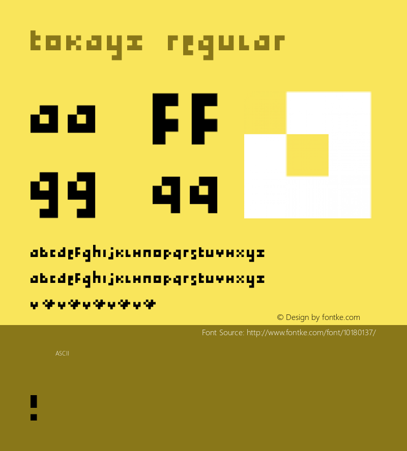 tokayz Regular 1.0 Font Sample