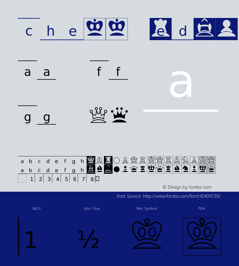 Chess Medium Version 1.1 Font Sample