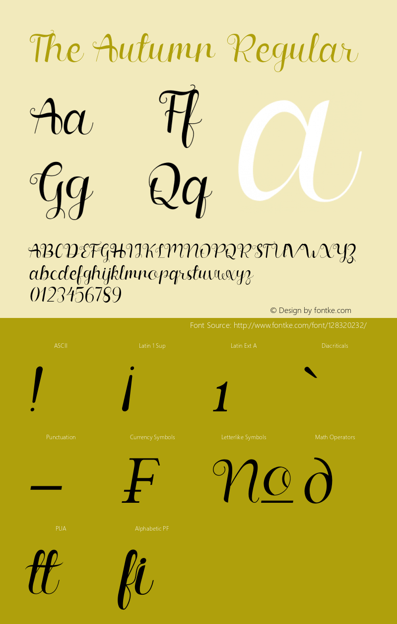 The Autumn Version 1.00;December 31, 2020;FontCreator 12.0.0.2525 64-bit Font Sample