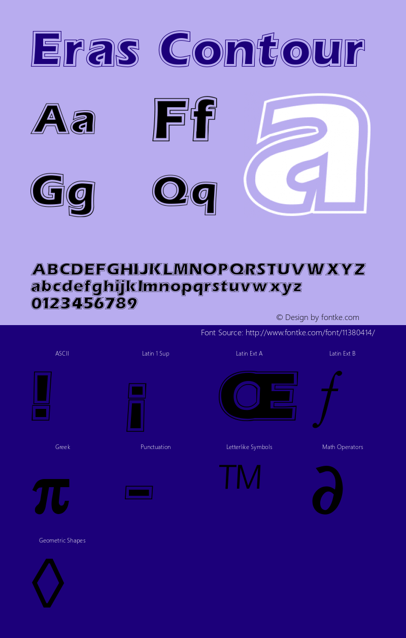 Eras Contour Version 001.000 Font Sample