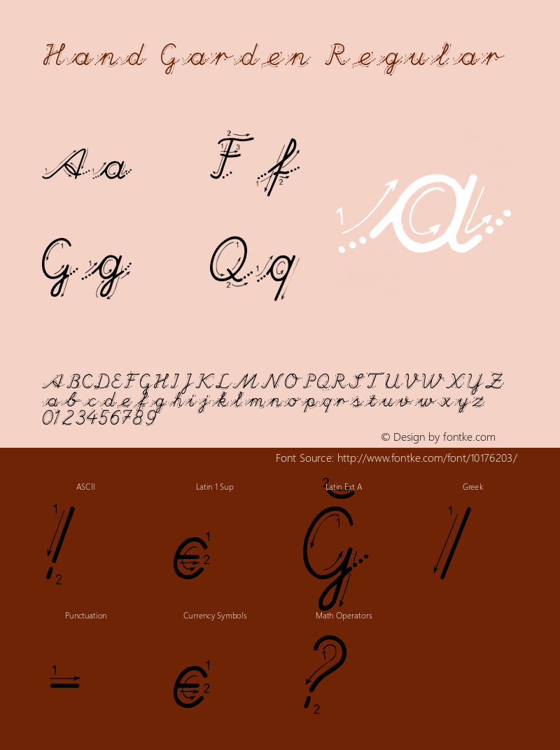 Hand Garden Regular Macromedia Fontographer 4.1 05.03.1999 Font Sample