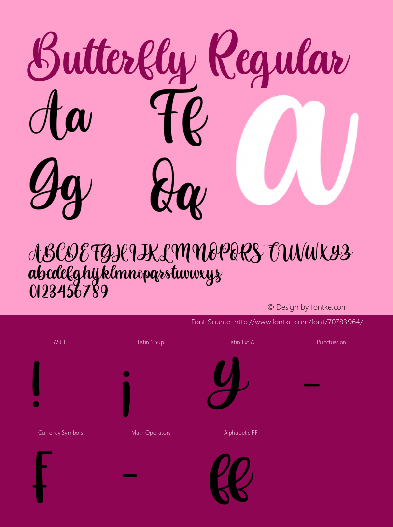 Butterfly Version 1.005;Fontself Maker 3.5.1 Font Sample