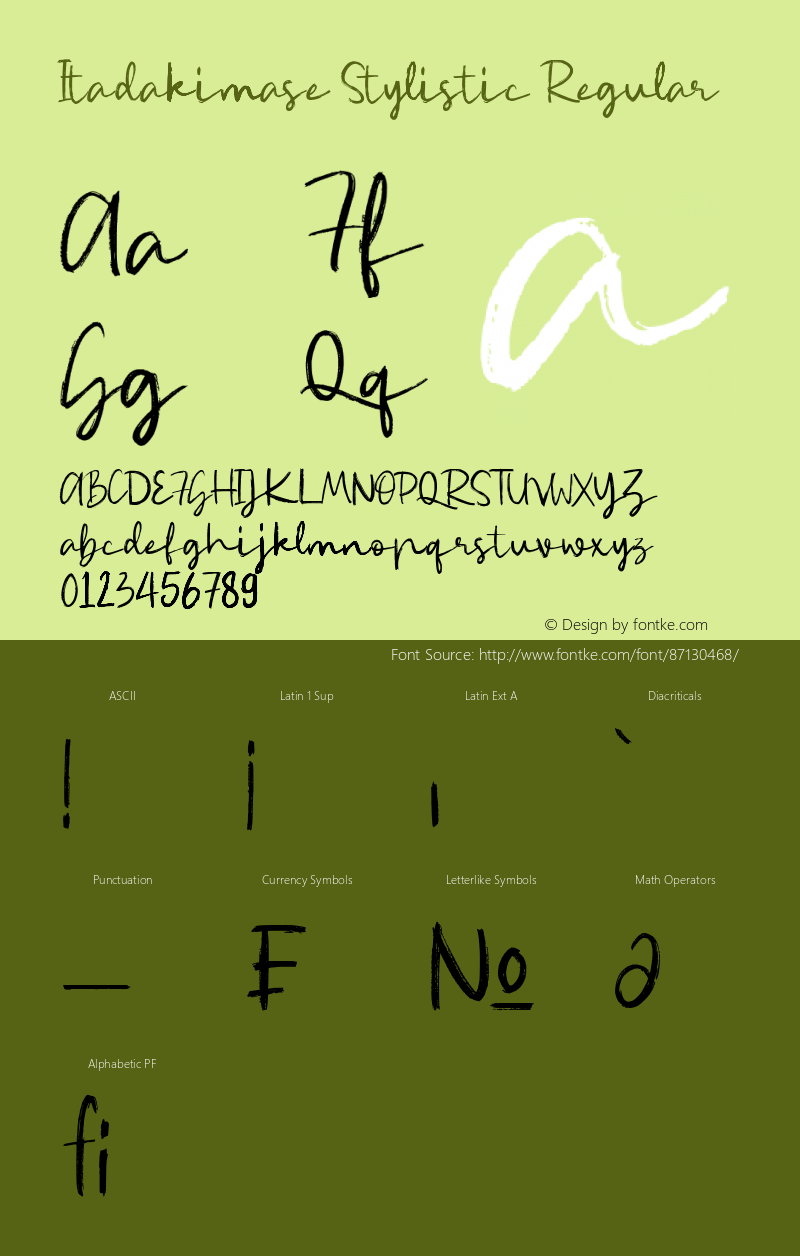 Itadakimase Stylistic Version 1.00;December 10, 2020;FontCreator 12.0.0.2565 64-bit Font Sample