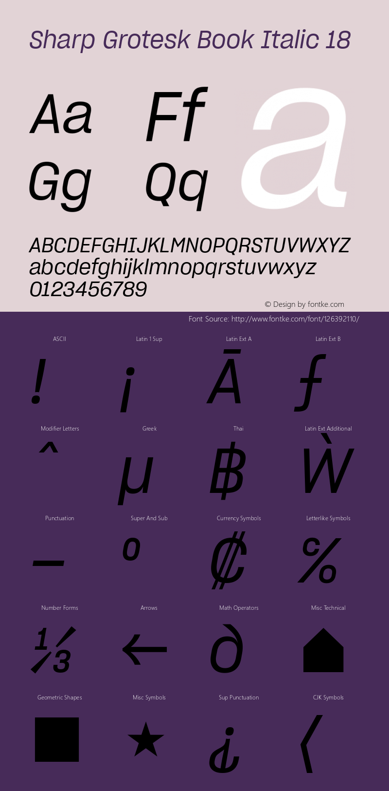 Sharp Grotesk Book Italic 18 Version 1.003 Font Sample