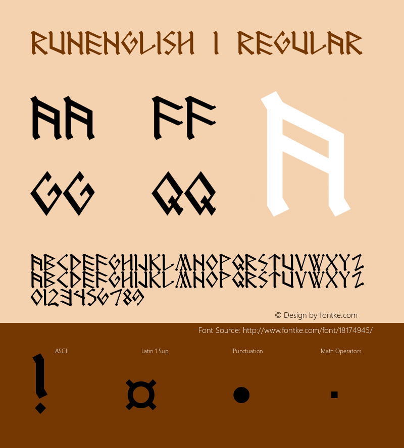 RUNEnglish 1 Regular Version 1.0 Font Sample