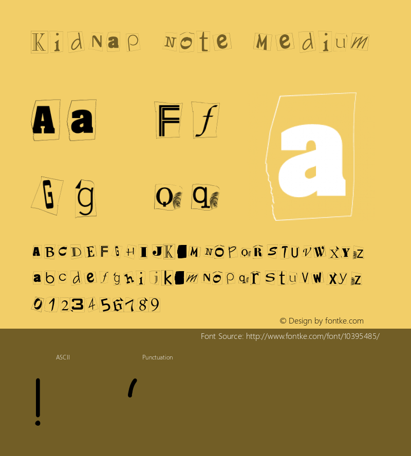 Kidnap Note Medium 001.000 Font Sample