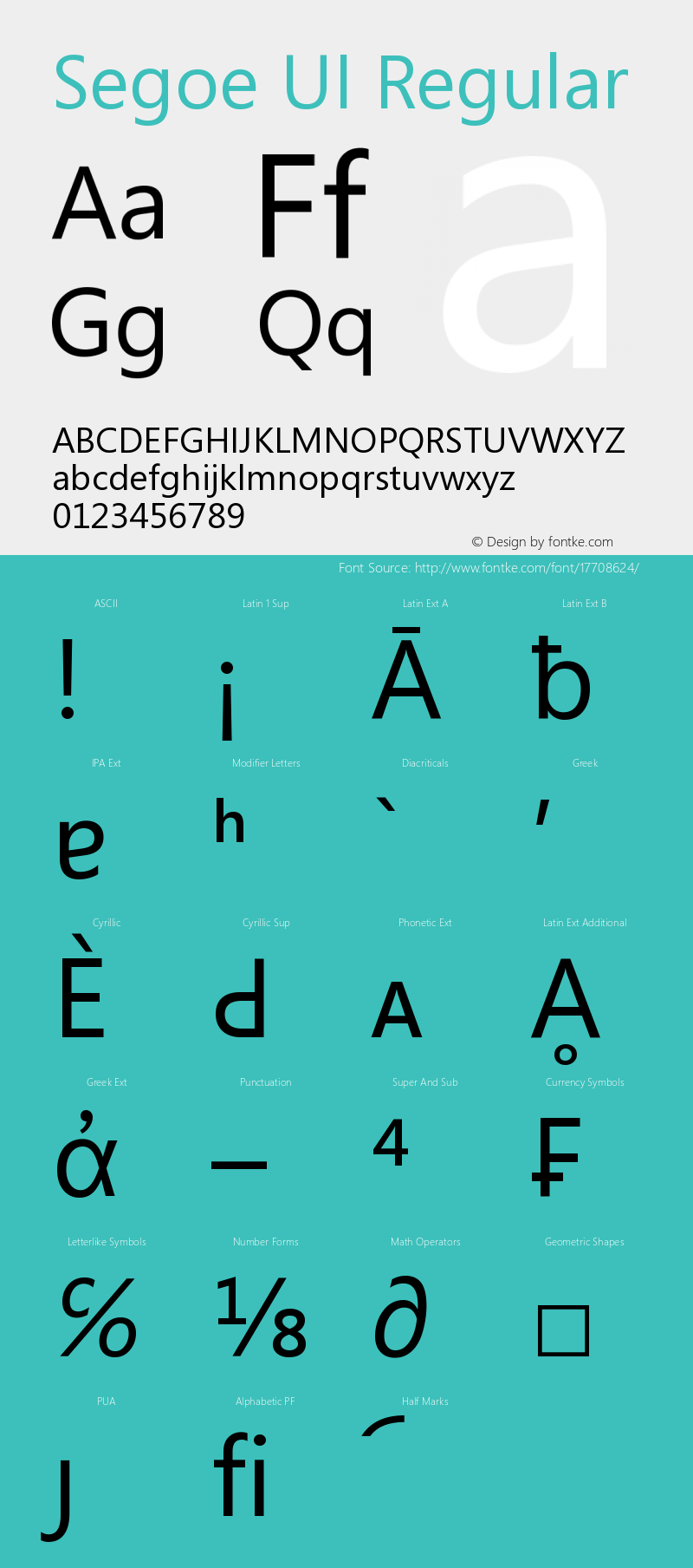 Segoe UI Regular Version 0.70 September 3, 2016 Font Sample