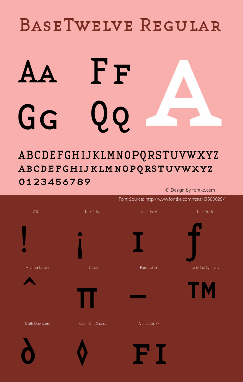 BaseTwelve Regular 001.000 Font Sample