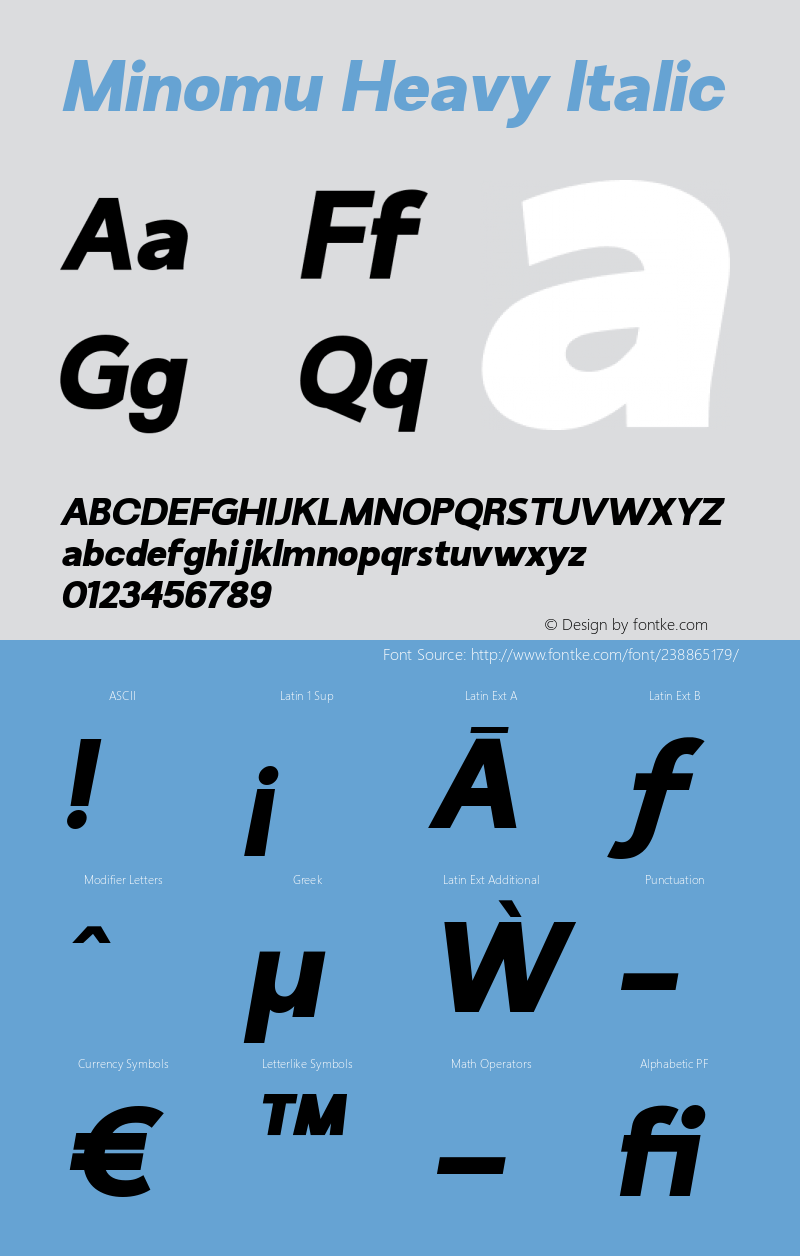 Minomu Heavy Italic Version 1.000图片样张