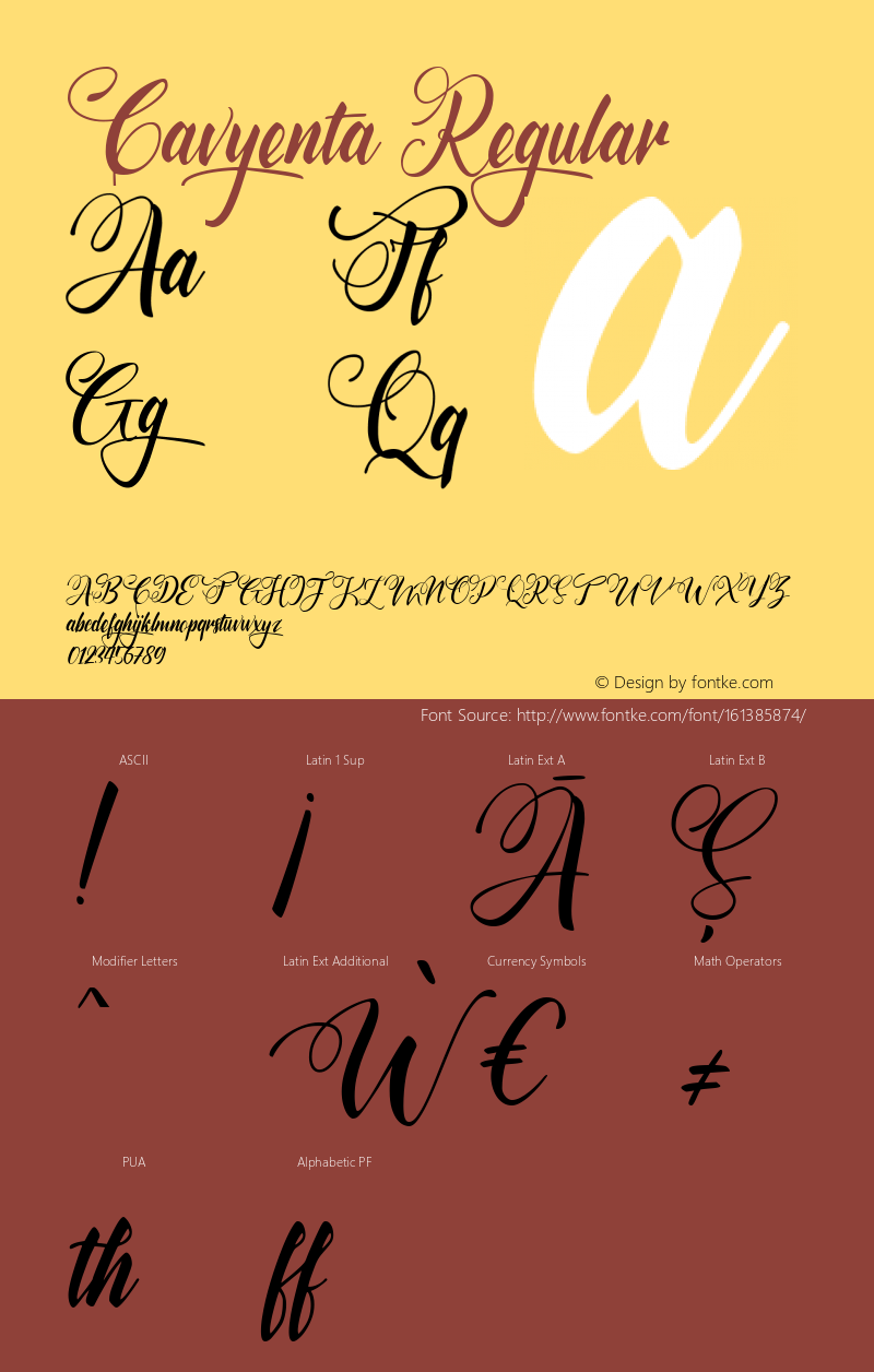 Cavyenta Version 1.000 Font Sample