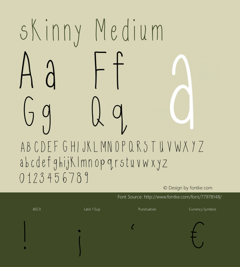 skinny Version 001.000 Font Sample