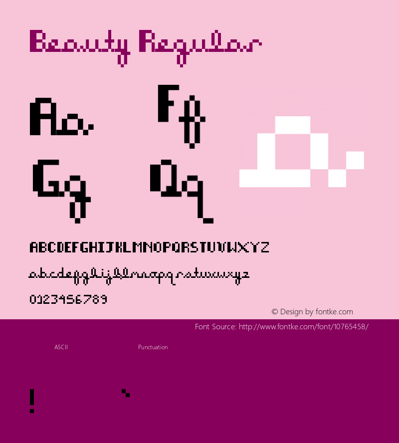 Beauty Regular Version 1.0 Font Sample
