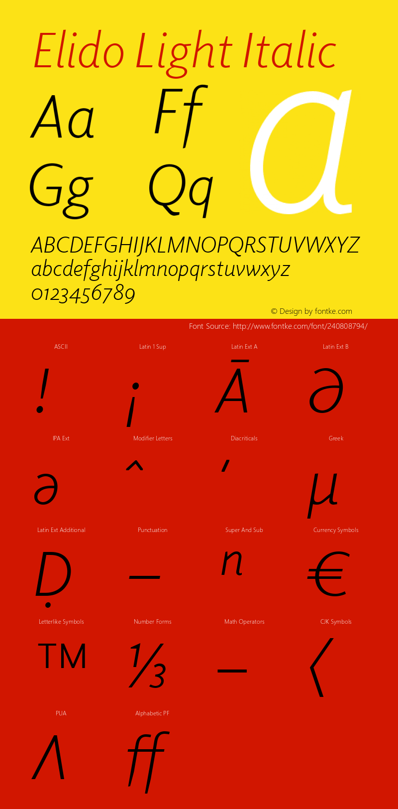 Elido Light Italic Version 2.000图片样张